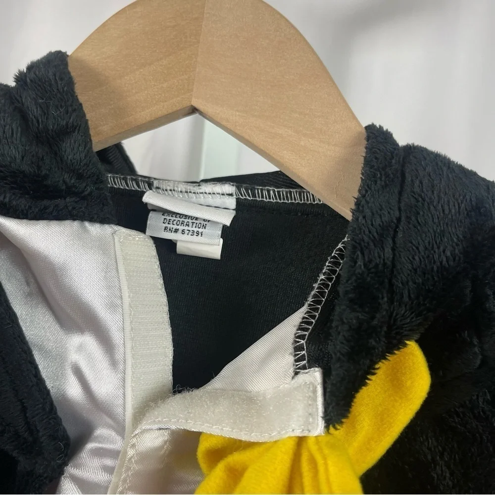 Disney Mickey Mouse 3-6 Months Fleece Velour Hooded Costume Suit Warm Cartoon